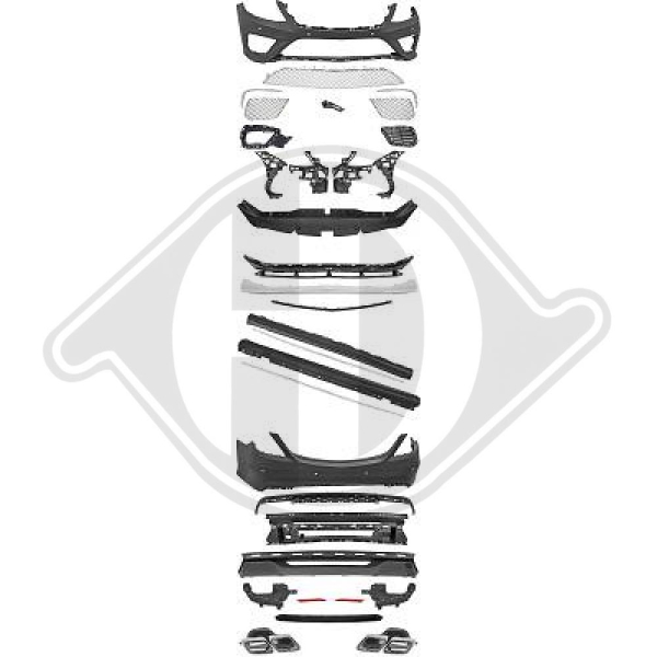Bodykit passend für Mercedes S-Klasse W222 13-17 ChromLine 1648551 ohne ABE