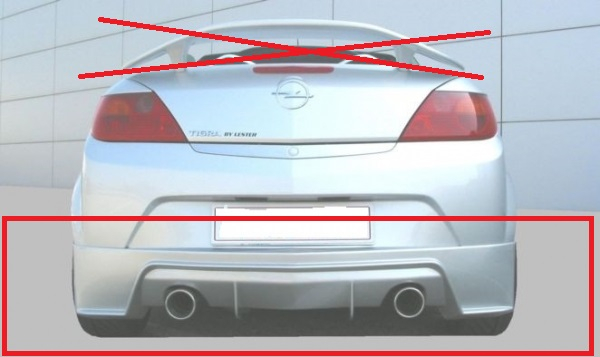 Heckdiffusor Diffusor Ansatz Heckschürzenansatz Duplex passend für Opel Tigra TwinTop
