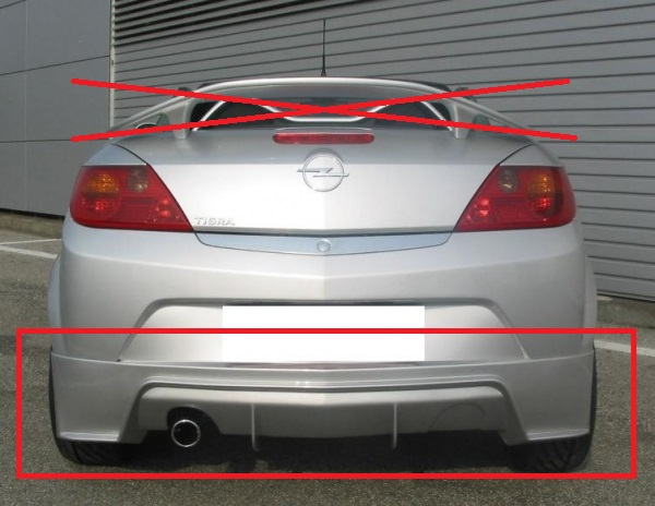 Heckdiffusor Diffusor Ansatz Heckschürzenansatz passend für Opel Tigra TwinTop