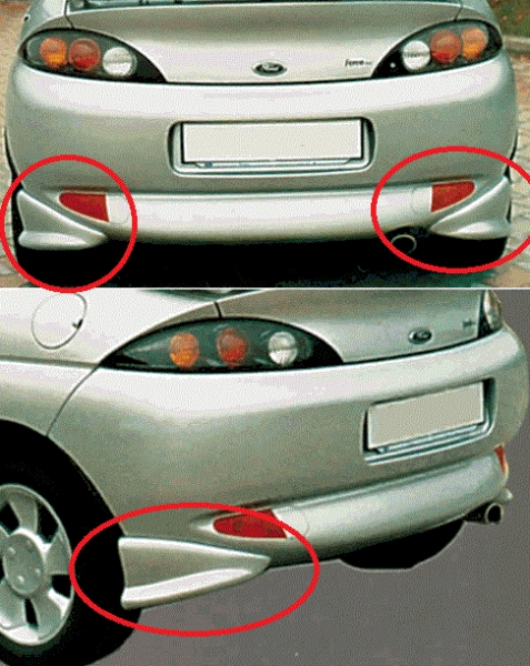 Satz Heckschürzenecken Spoiler Ecken passend für Ford Puma -2001