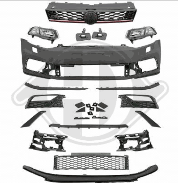 Front Stoßstange vorne in Sport Optik passend für VW Polo 6C 14-17 nicht GTI 2207850 mit ABE