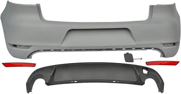 Heck Stoßstange hinten in Sport Optik passend für VW Golf 6 nicht GTI 2215456 mit ABE