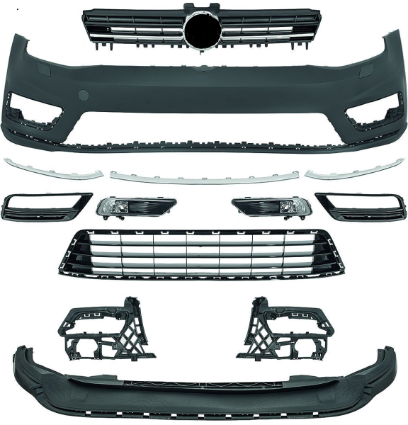 Front Stoßstange vorne in Sport Optik passend für VW Golf 7 12-17 nicht GTI R R-Line 2216350 mit ABE