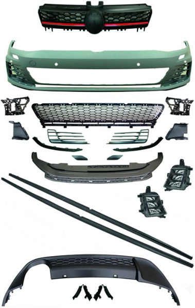 Bodykit in Sport Optik passend für VW Golf 7 12-17 mit PDC nicht GTI 2216650 ohne ABE