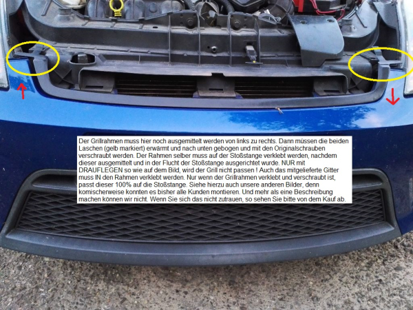 Frontgrill Grill Kühlergrill passend für Ford Fiesta S und ST