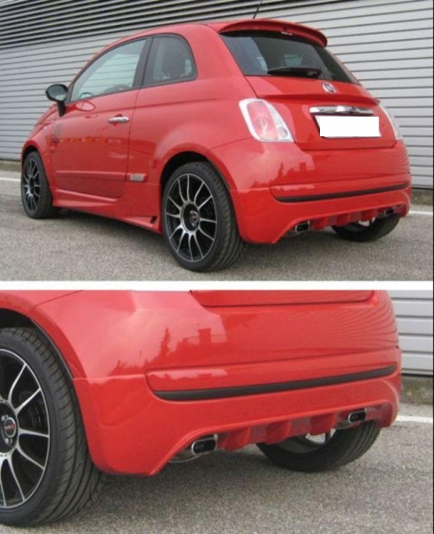 Heckdiffusor Diffusor Ansatz Heckschürzenansatz Duplex passend für Fiat 500 -7/15