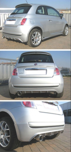 Heckdiffusor Diffusor Ansatz Heckschürzenansatz passend für Fiat 500 -7/15
