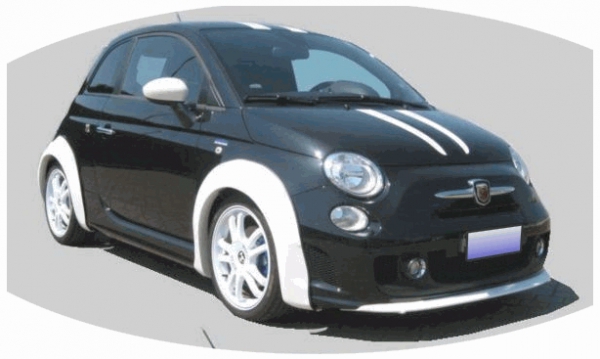 Kotflügelverbreiterungen 25mm passend für Fiat 500 Abarth -12/15