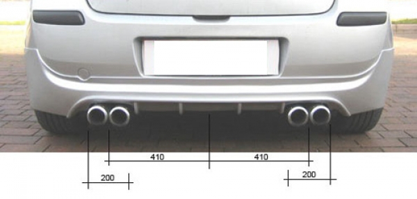Heckdiffusor Diffusor Ansatz Heckschürzenansatz Duplex passend für Renault Clio III 05-09
