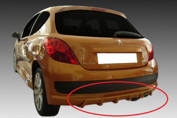 Heckdiffusor passend für Peugeot 207 in GLANZ SCHWARZ