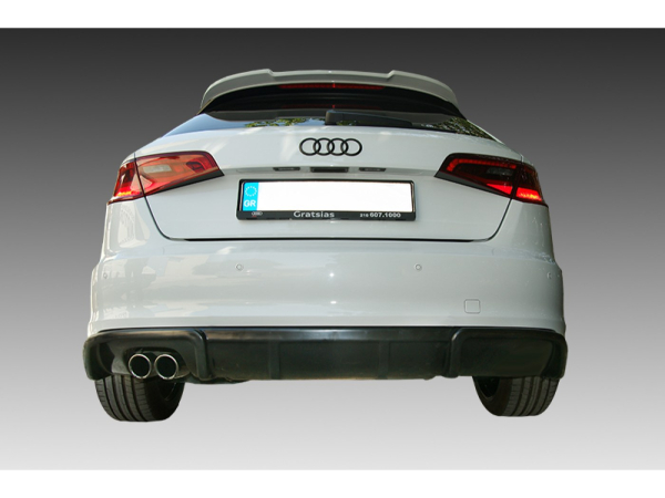 Heckdiffusor passend für Audi A3 Sportback 8V 13-16 in GLANZ SCHWARZ