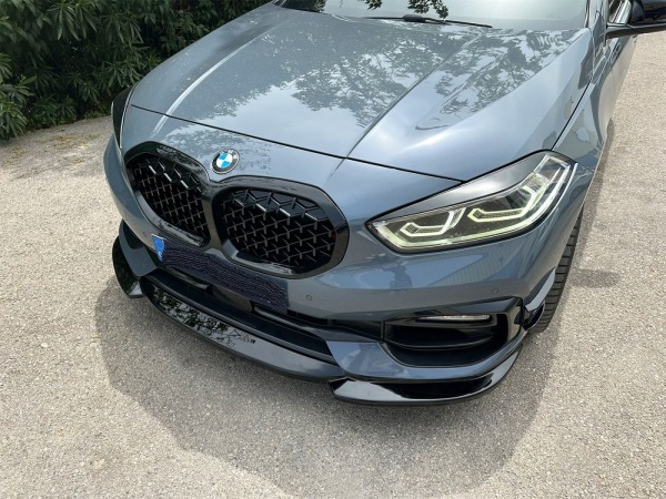 Frontspoiler passend für BMW 1er F40 19-24 in GLANZ SCHWARZ