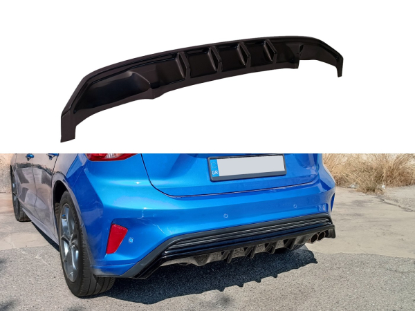 Heckdiffusor passend für Ford Focus ST-Line 2018-2022 in GLANZ SCHWARZ