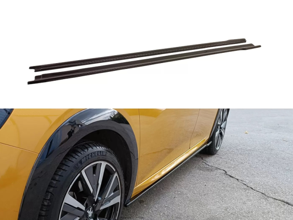Seitenschweller passend für Peugeot 208 GT und GT-Line 7/19- in GLANZ SCHWARZ