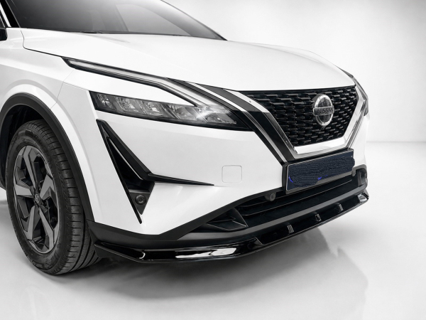 Frontspoiler passend für Nissan Qashqai J12 21-24 in GLANZ SCHWARZ