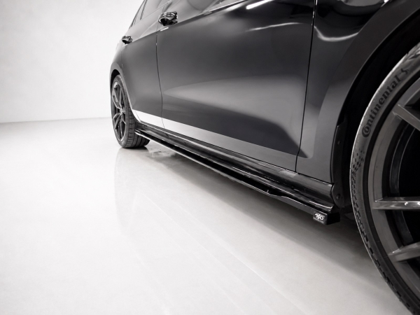 Seitenschweller passend für VW Golf 7 R R-Line 2016-2020 in GLANZ SCHWARZ
