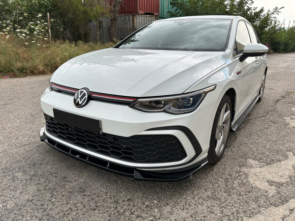 Frontspoiler passend für VW Golf 8 GTI GTE R-Line in GLANZ SCHWARZ 2019-2024