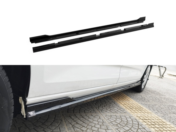 Seitenschweller passend für VW Caddy Maxi 2021- Ford Transit Connect L2 2024- in GLANZ SCHWARZ
