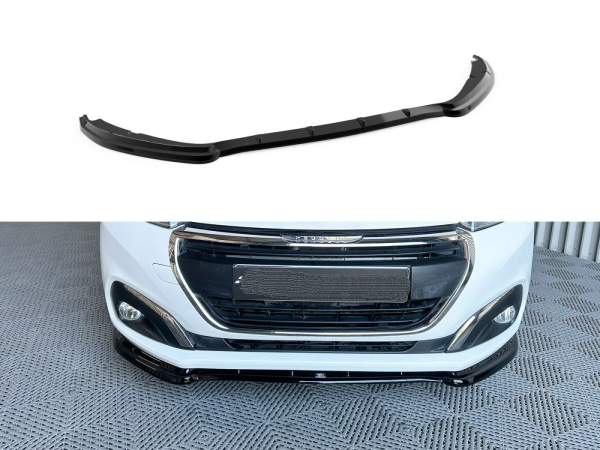 Frontspoiler passend für Peugeot 208 2015-2019 in GLANZ SCHWARZ