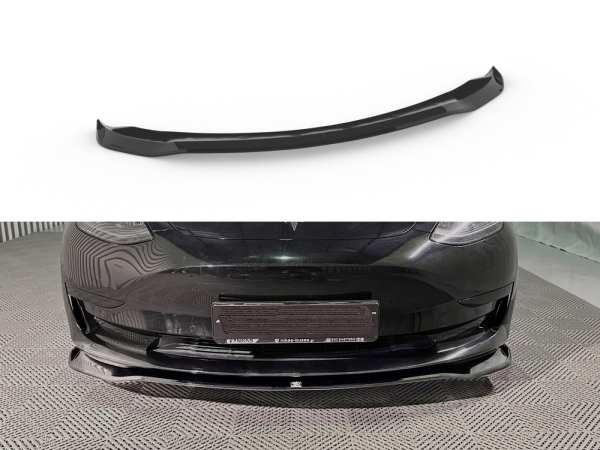 Frontspoiler passend für Tesla Model 3 2017-2023 in GLANZ SCHWARZ