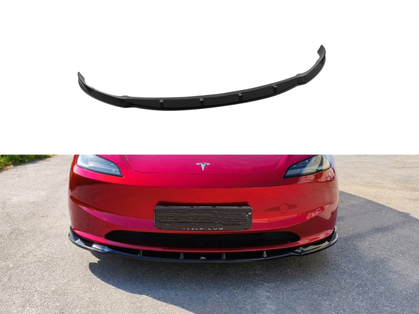 Frontspoiler passend für Tesla Model 3 2023- in GLANZ SCHWARZ