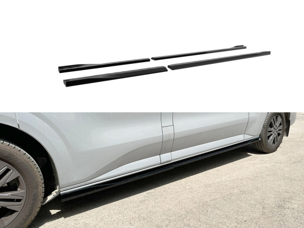 Seitenschweller passend für Ford Transit Custom 10/2023 und VW T7 langer Radstand in GLANZ SCHWARZ
