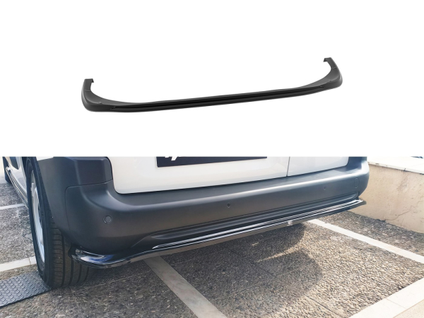 Heckdiffusor Länge L1 passend für Peugeot Partner 2018- und Citroen Berlingo 2018- und Opel Combo E 2018- in GLANZ SCHWARZ