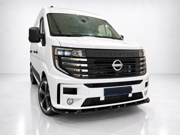 Frontspoiler V2 passend für Renault Master und Nissan Interstar 2024- in GLANZ SCHWARZ