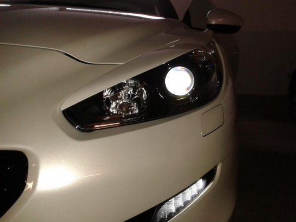 French Power Scheinwerferblenden Blenden Böser Blick passend für Peugeot RCZ Phase 2 ab Bj. 01/2013